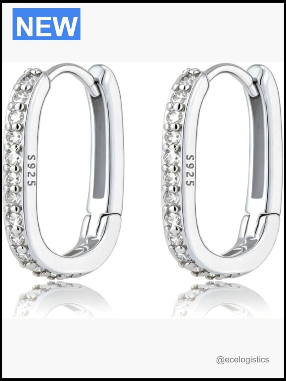 14mm Sterling Silver Gold Plated CZ Diamond Hoop Earrings for Women